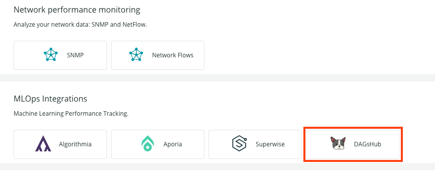 Add DagsHub integration on New Relic